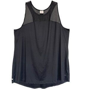 Danskin Now 4X (26W-28W) BLACK Mesh Bodice Racerback Tank Top